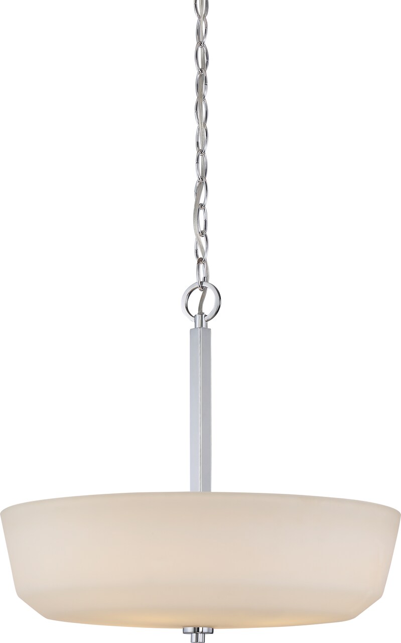 Nuvo Willow 18" 4-Light Pendant w/ White Glass in Polished Nickel Finish